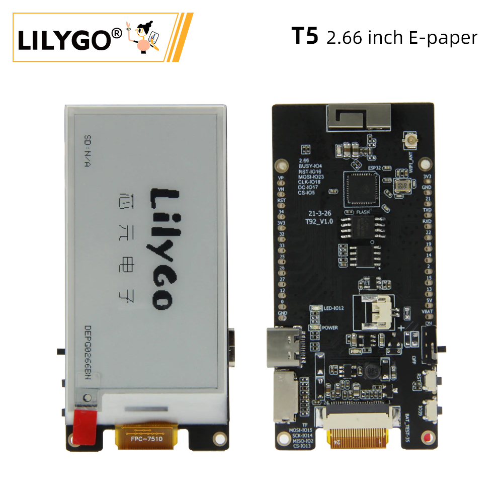 LILYGO® TTGO T5 2.66-Inch E-Pa - مراجعة Home Automation Arduino وسعره